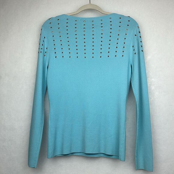 Cache Metal Studded Sweater Long Sleeves Sz L - Picture 6 of 8